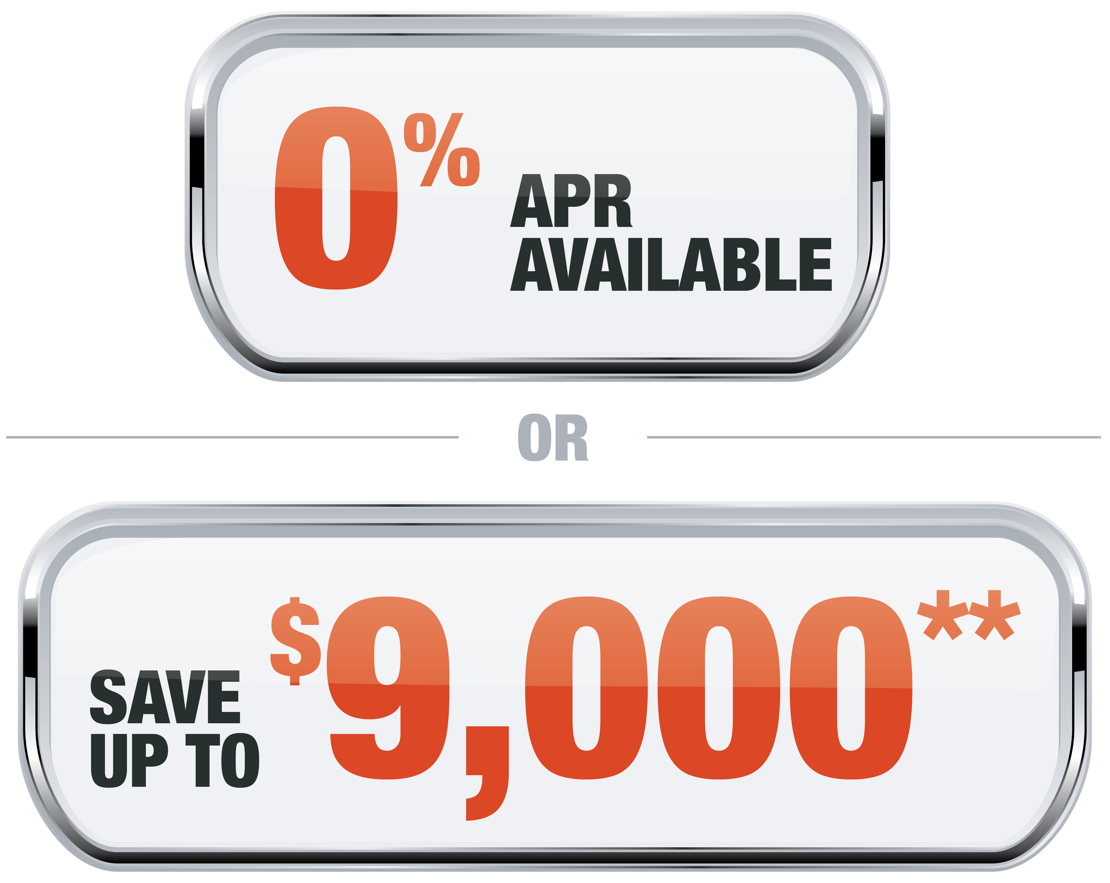0% apr available or save up to 9000 Offer Badge